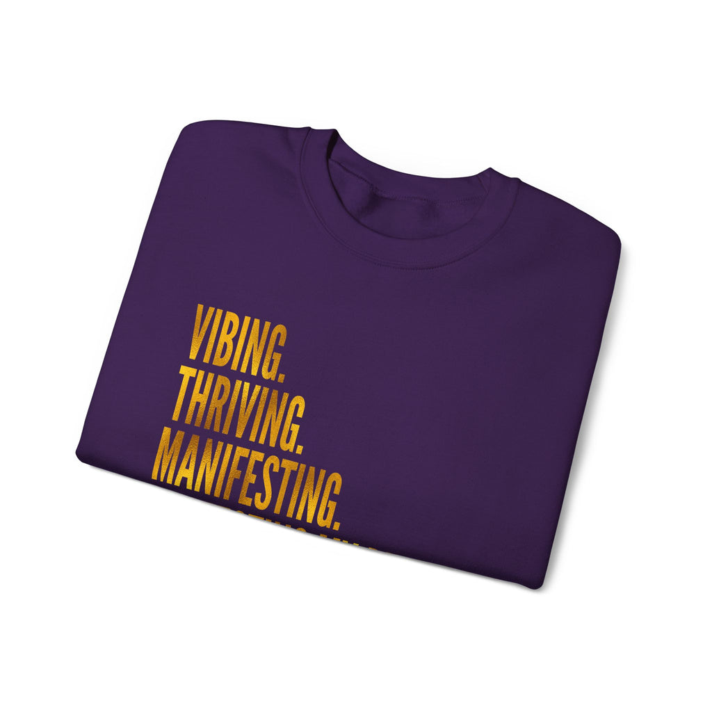 Affirmation Sweatshirt - Year 2025 Manifesting Goals Vibes Peace Destiny
