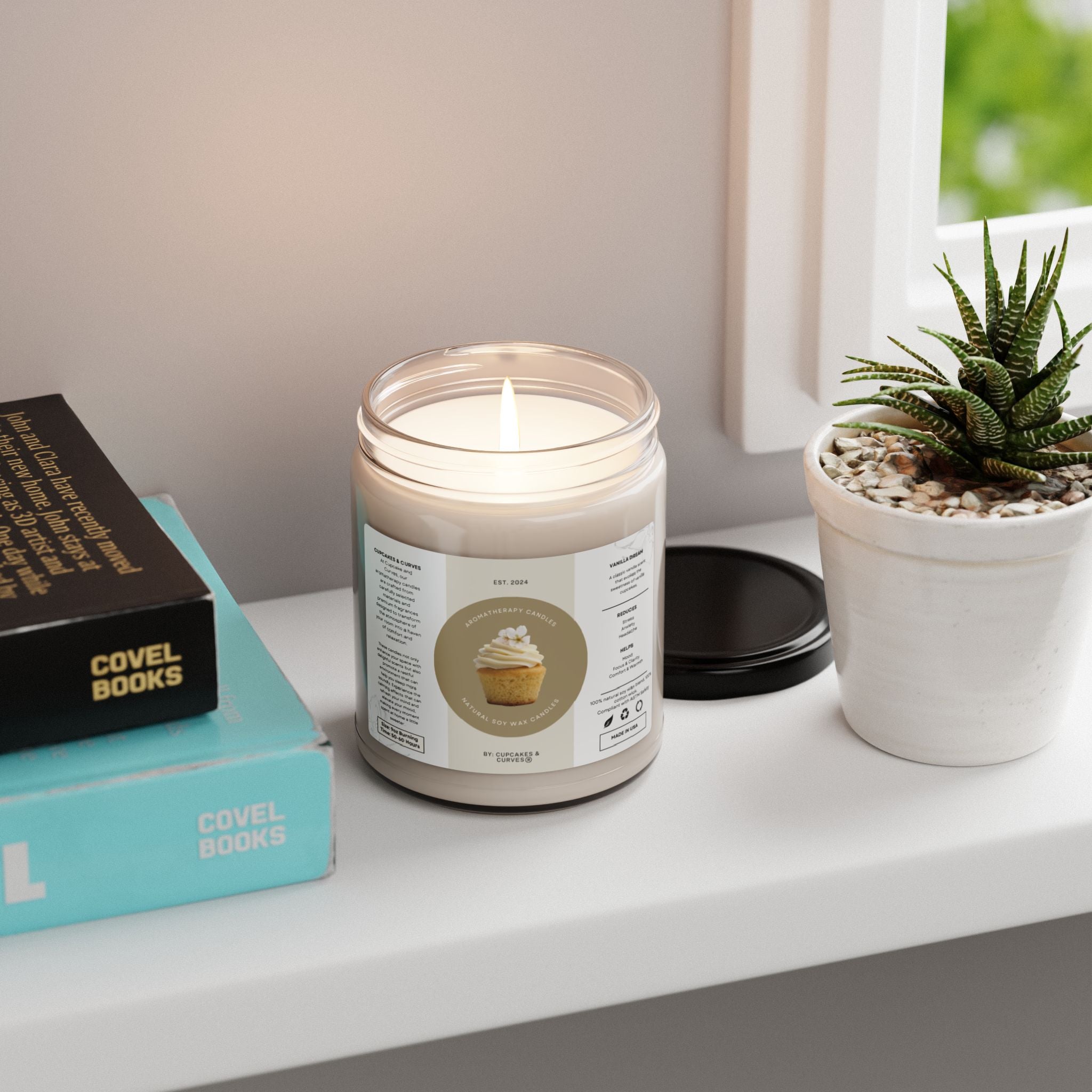 Soy Candle, Vanilla and Cinnamon Scented, 9oz