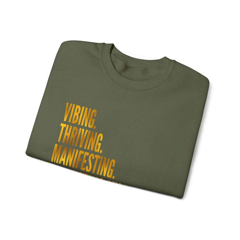 Affirmation Sweatshirt - Year 2025 Manifesting Goals Vibes Peace Destiny