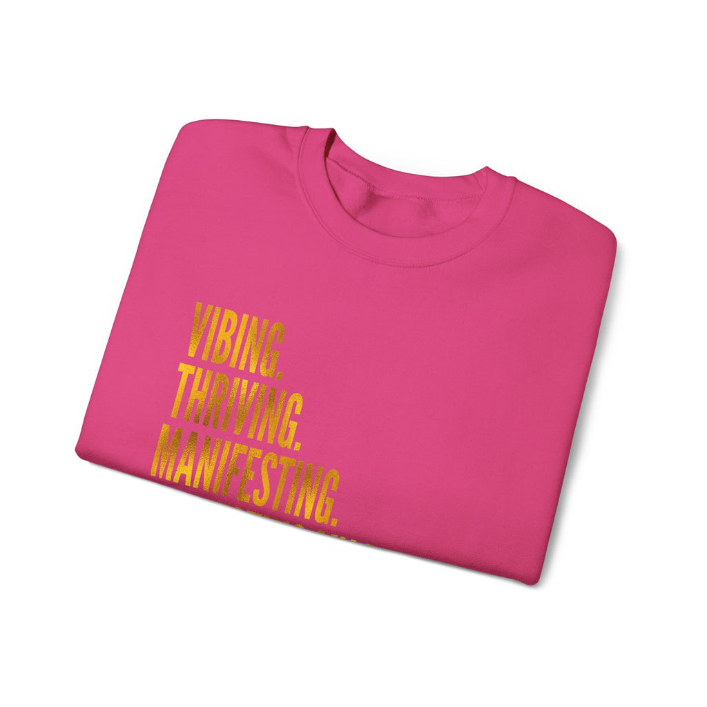 Affirmation Sweatshirt - Year 2025 Manifesting Goals Vibes Peace Destiny
