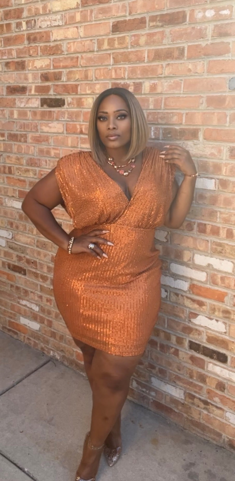 Party Girl Plus Sequin Dress