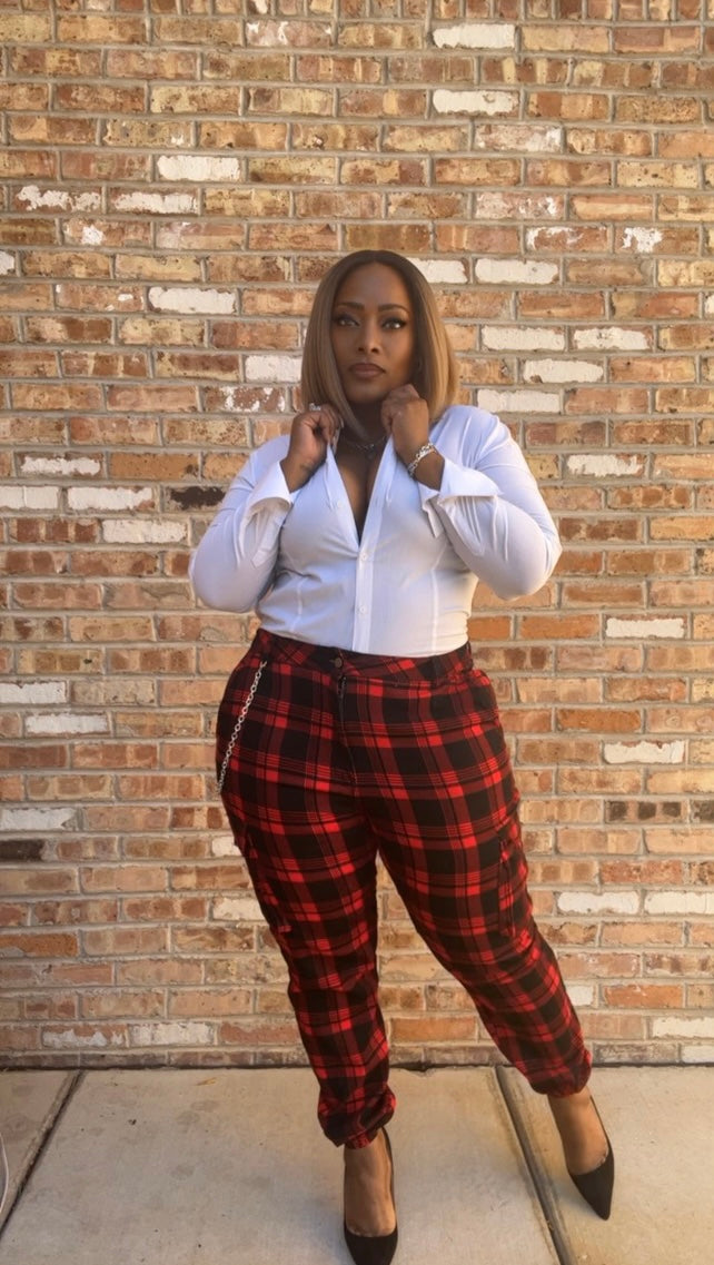 Denice Plaid Joggers