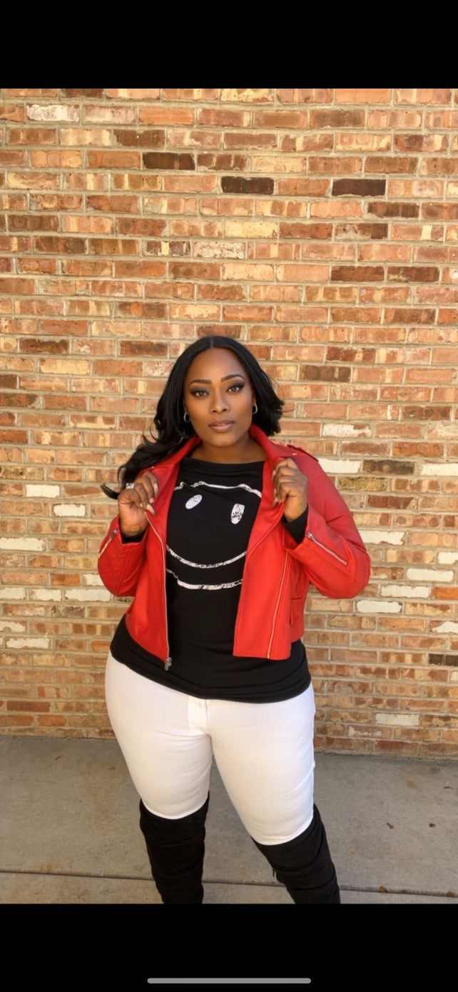 Biker Girl Plus-size Crop Jacket