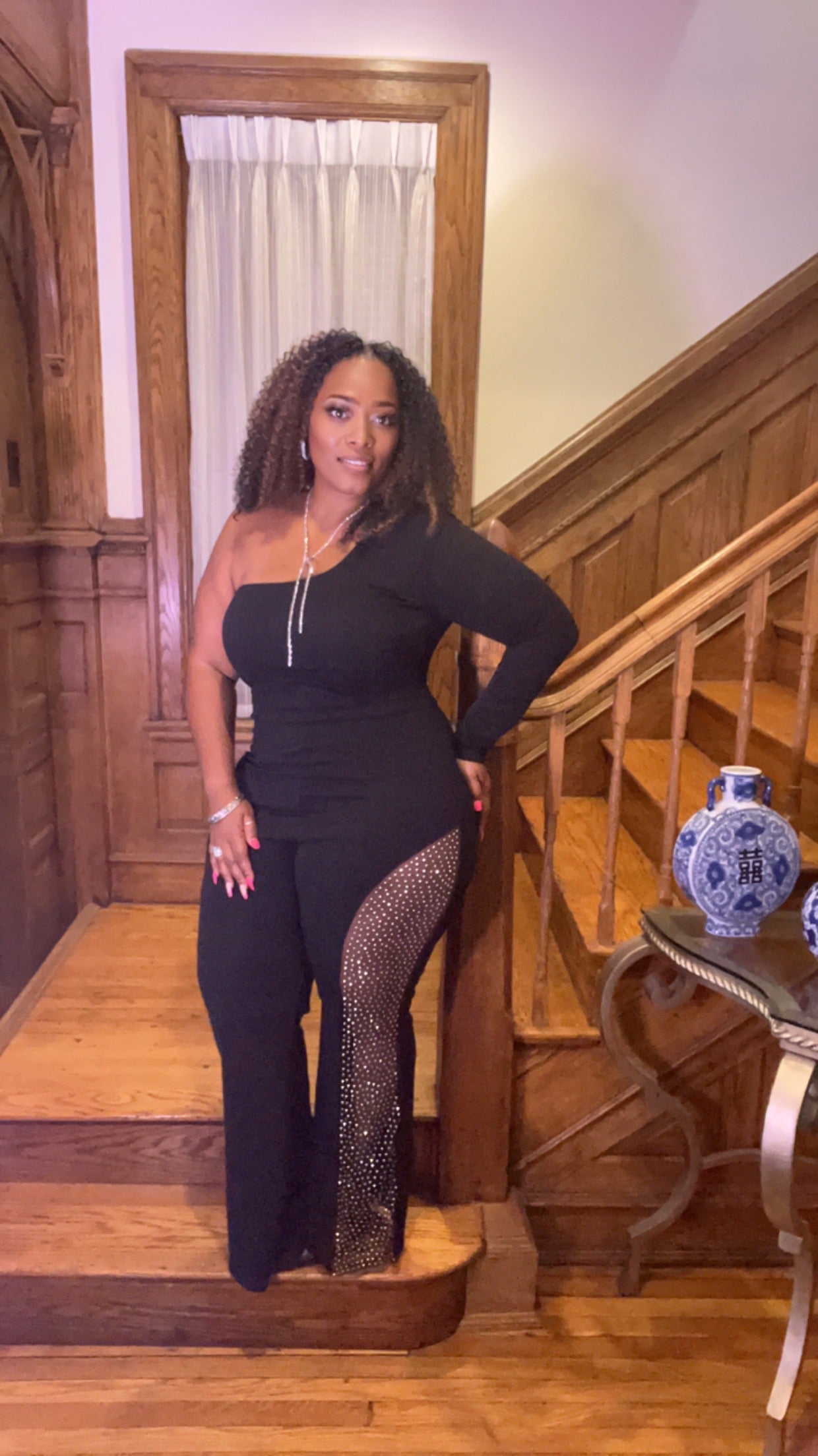 Luxury Black Plus-size Jumpsuit