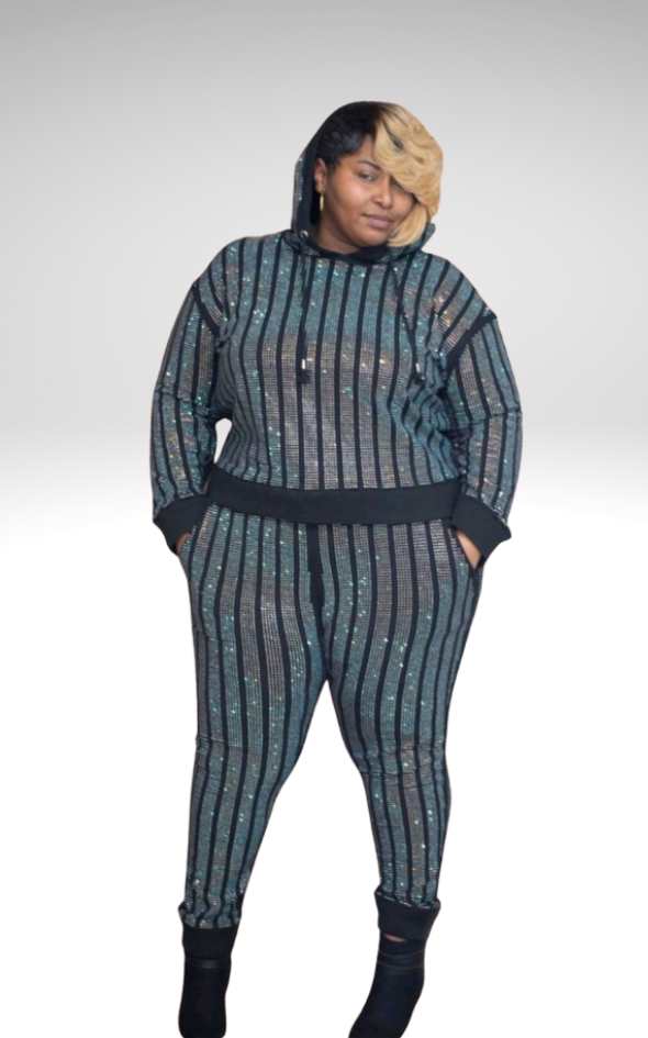 Rhinestone 2 Piece Jogger