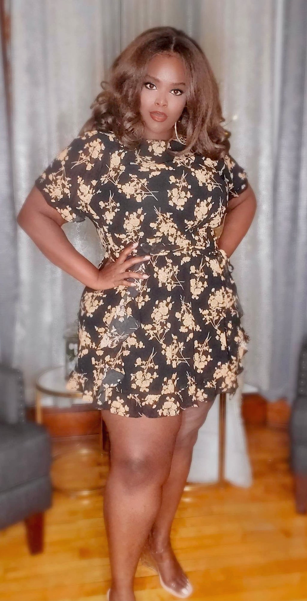 Fall For Fall Plus-Size Flounce Dress