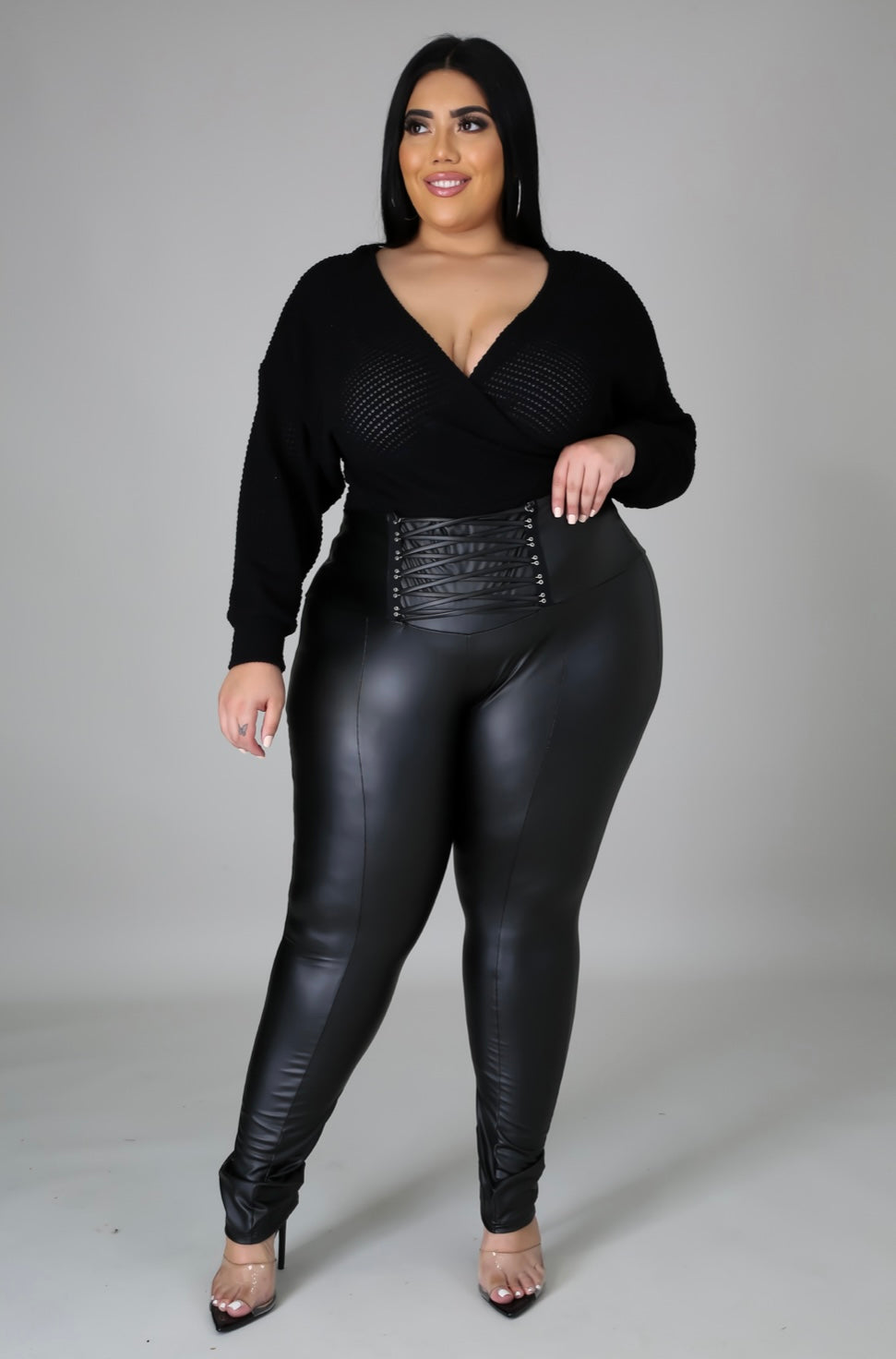 All laced up Plus-size leggings