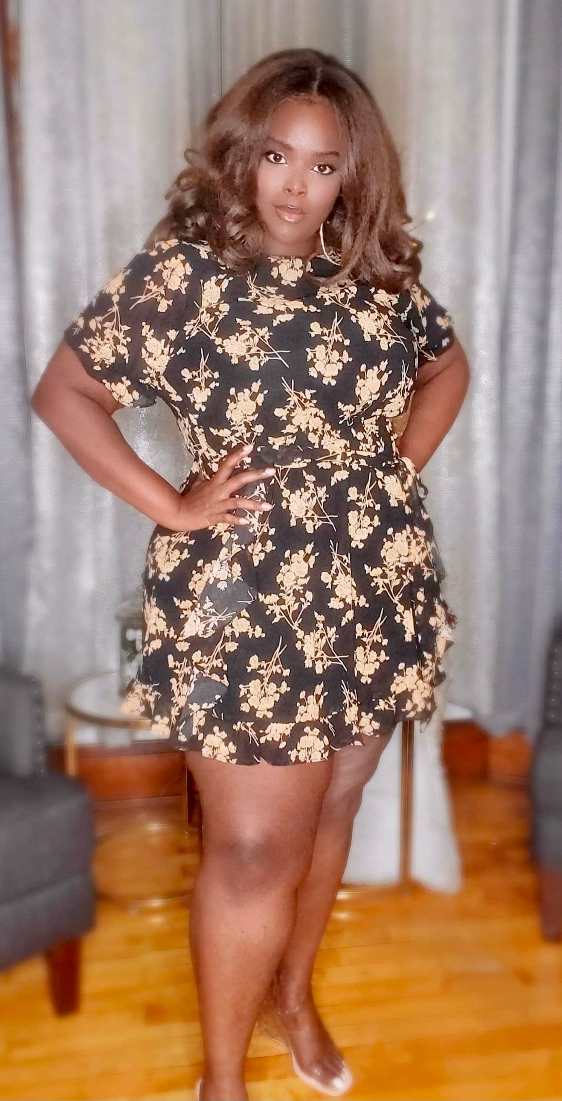 Fall For Fall Plus-Size Flounce Dress