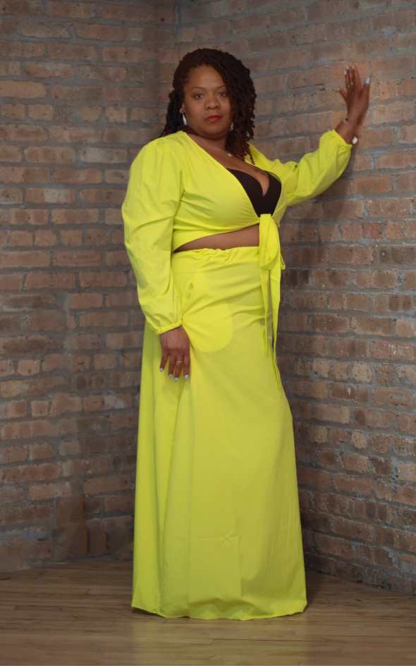 Lime-A-Rita Casual Crop top and Skirt Set