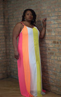 Colored Block Maxi-Dress